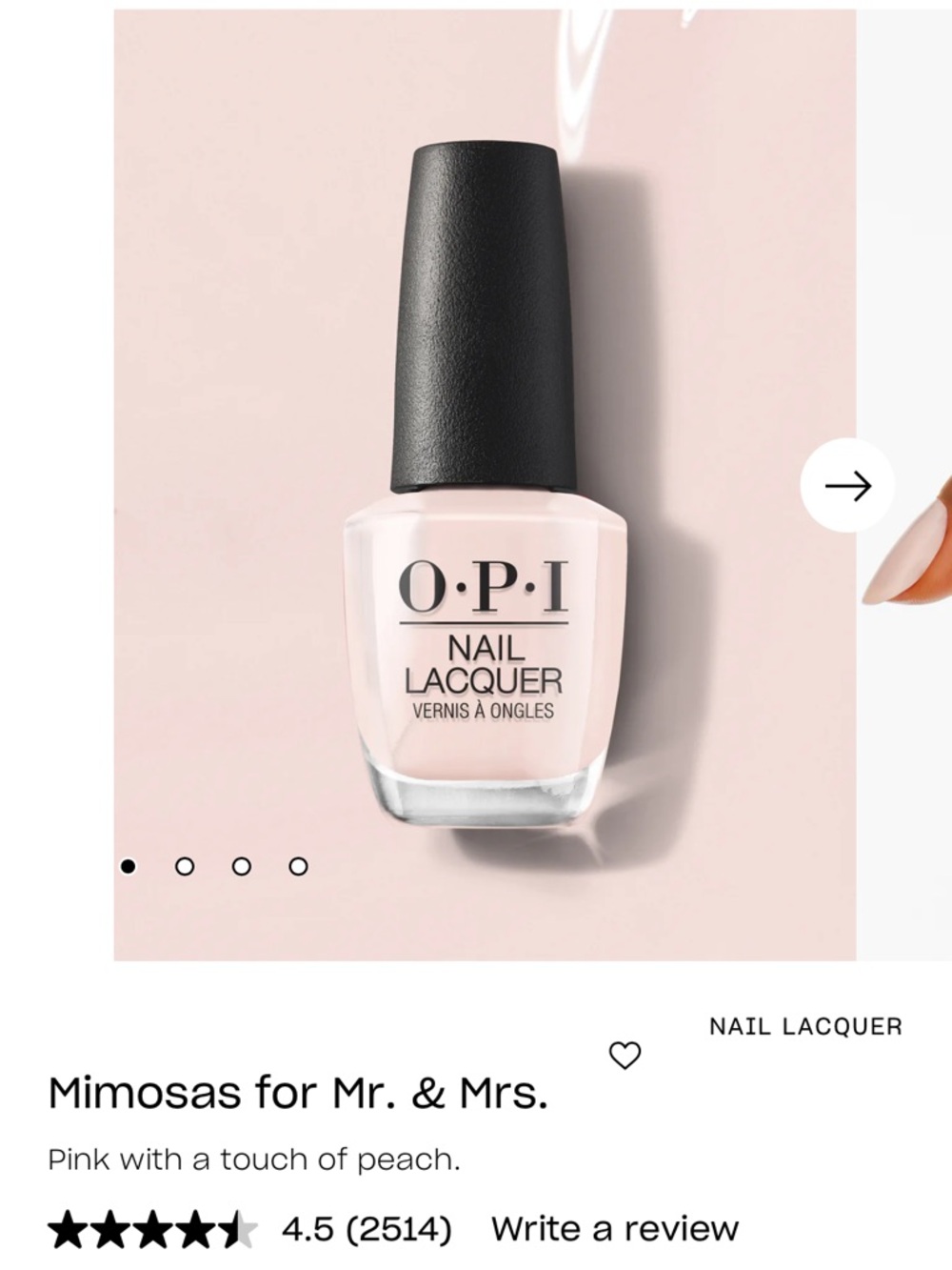 OPI Nail Lacquer - Soft Peachy Pink
